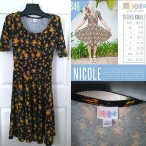 Yellow tulips LuLaRoe Nicole Dress